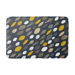Midnight Leaves Bath Mat