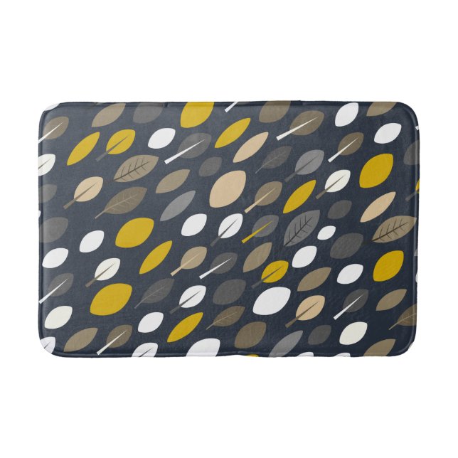 Midnight Leaves Bath Mat (Front)