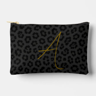 Midnight Leopard Print Animal Spot Pattern Accessory Pouch