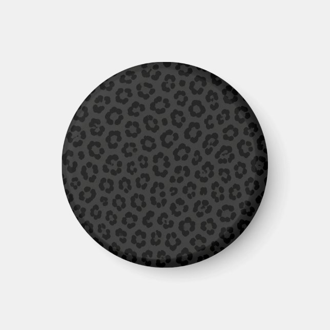 Midnight Leopard Print Animal Spot Pattern Magnet (Front)