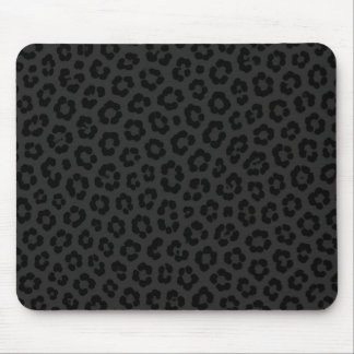 Midnight Leopard Print Animal Spot Pattern Mouse Pad
