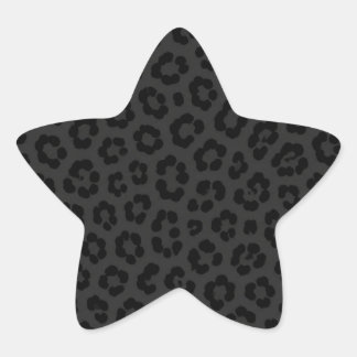 Midnight Leopard Print Animal Spot Pattern Star Sticker