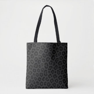 Midnight Leopard Print Animal Spot Pattern Tote Bag