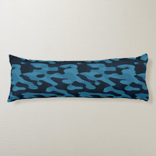 Midnight, light blue, muted blue, dark blue camo body cushion