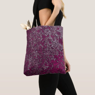 Midnight Magenta Rusted Metal Texture Abstract Tote Bag