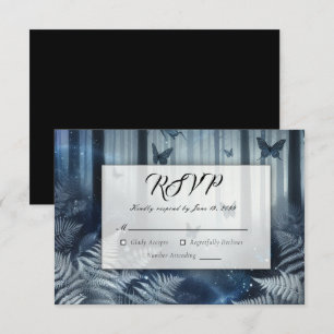 Midnight Magic and Moonlit Wings Wedding RSVP Card