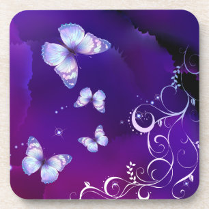 Midnight Magic Butterflies Coaster