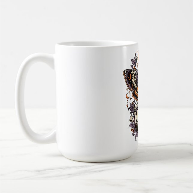 Midnight Magic Death Head Moth Coffee Mug (Left)