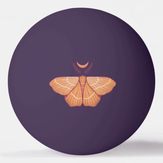 Midnight Magic: Witchy Night Moth Ping Pong Ball (Front)