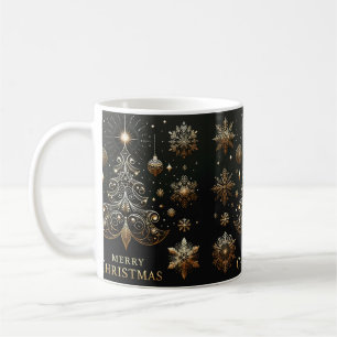 Midnight Majesty Black & Gold Christmas Mug