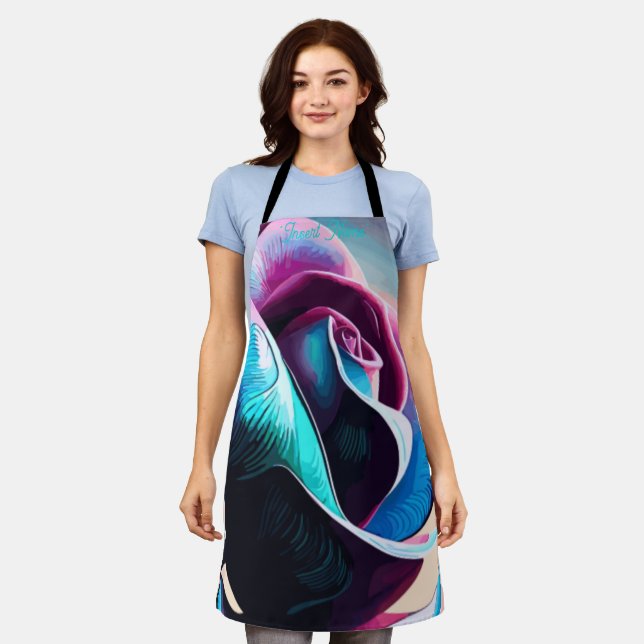 Midnight Majesty: The Dark Beauty of Black Roses Apron (Worn)