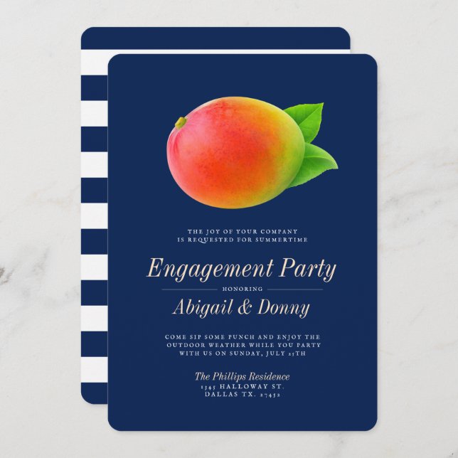 Midnight Mango | Outdoor Engagement Party Invitation (Front/Back)