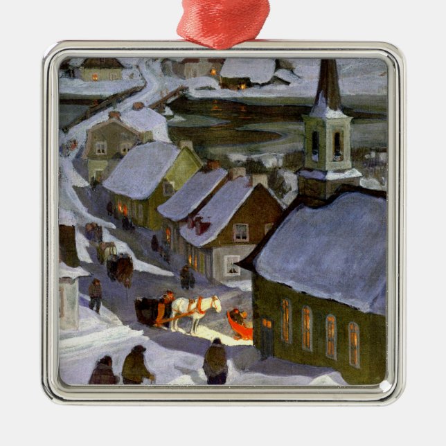 Midnight Mass, famous painting,  Metal Ornament (Front)