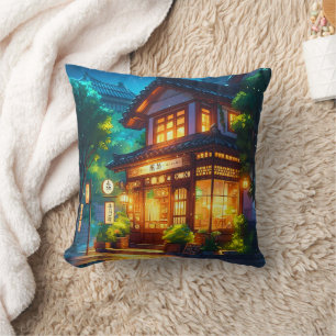 Midnight Matcha – Cosy Japanese Lofi Café Cushion