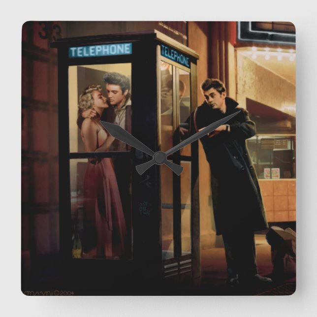 Midnight Matinee Square Wall Clock (Front)