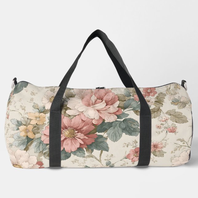 Midnight Meadow Wildflower  Duffle Bag (Front)