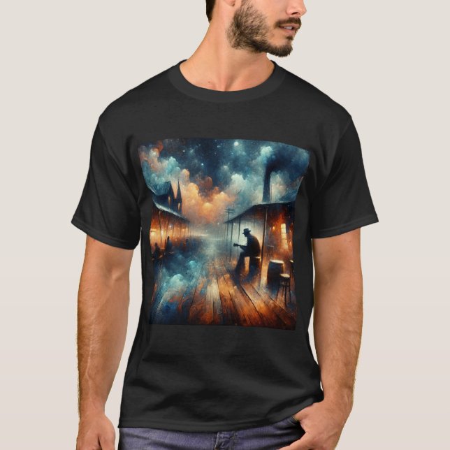 Midnight Melodies: Enigmatic Blues Tee (Front)
