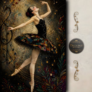 Midnight Melody Ballerina Decoupage Tissue Paper