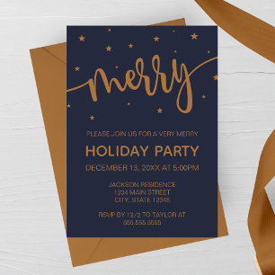 Midnight Merry Holiday Party Invitation