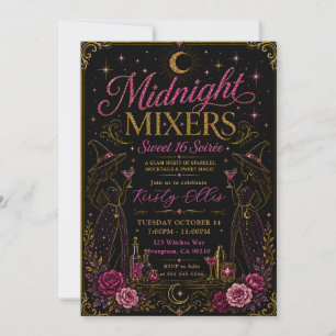 Midnight Mixers Sweet 16 Soirée Invitation