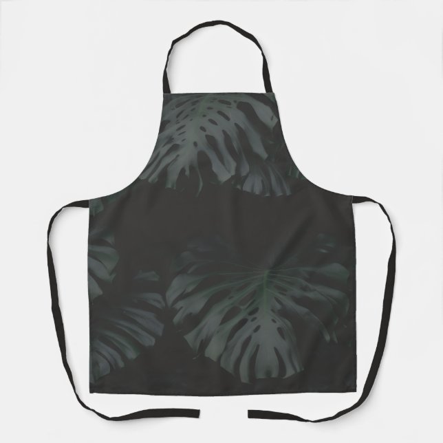 Midnight Monstera Shadows Apron (Front)