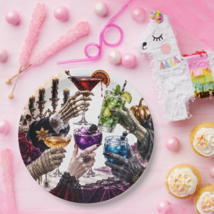Midnight Monsters Halloween Cocktail Paper Plate