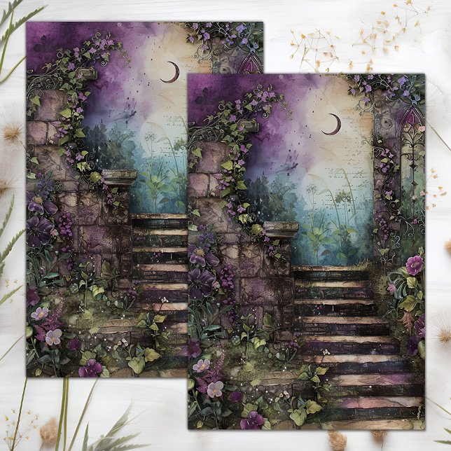 MIDNIGHT MOON GARDEN DECOUPAGE TISSUE PAPER (MIDNIGHT MOON GARDEN DECOUPAGE TISSUE PAPER)