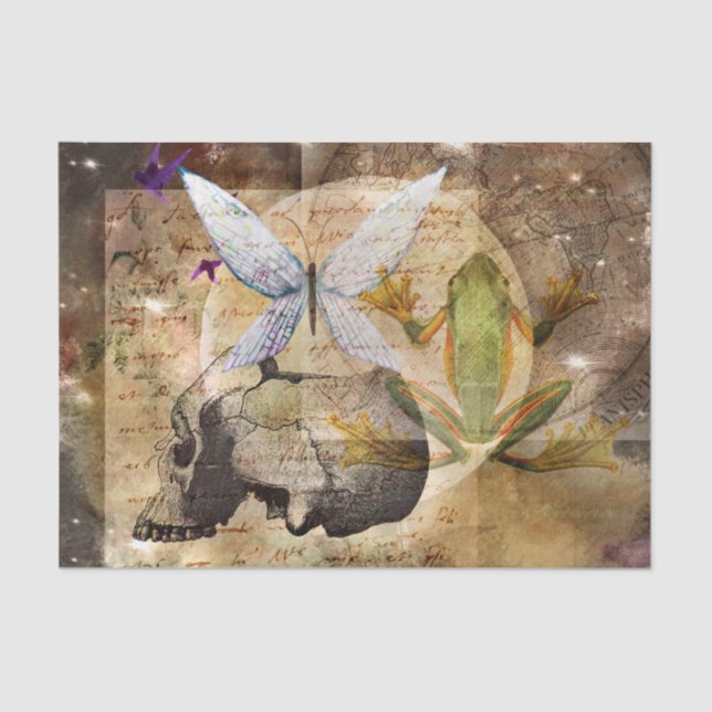 Midnight Moon Magic Spell Frog Decoupage Tissue Paper (Front)