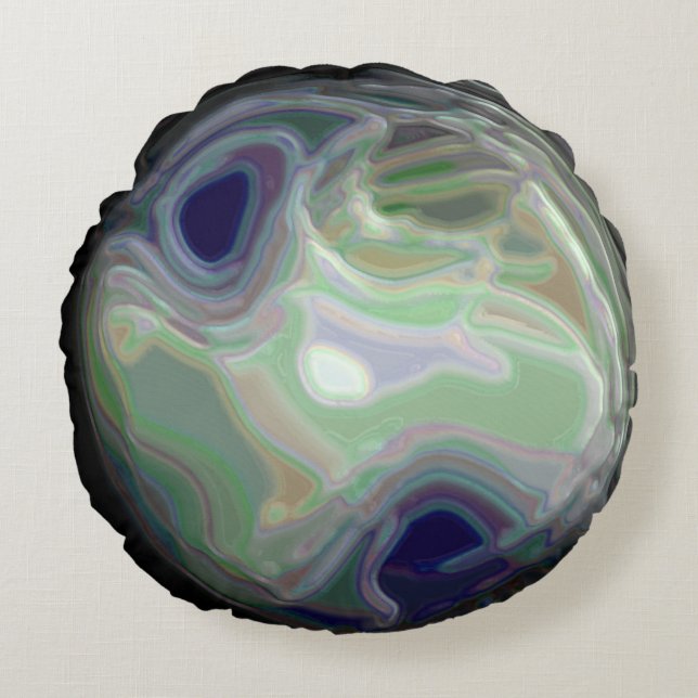 Midnight Moon New Galaxy Round Pillow (Front)