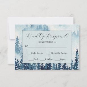 Midnight Moonlight Rustic Wedding RSVP Card