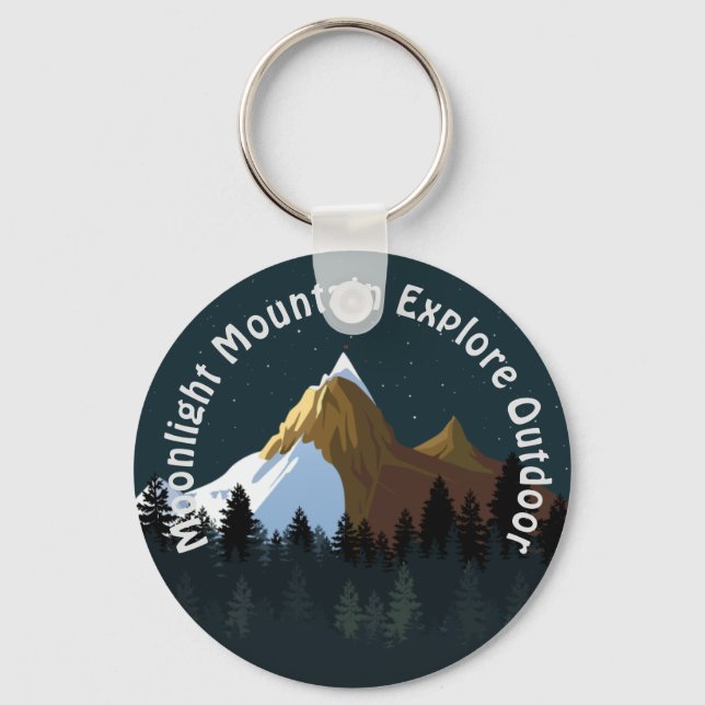 Midnight Mountain Explorer Outdoor Custom Key Ring (Front)