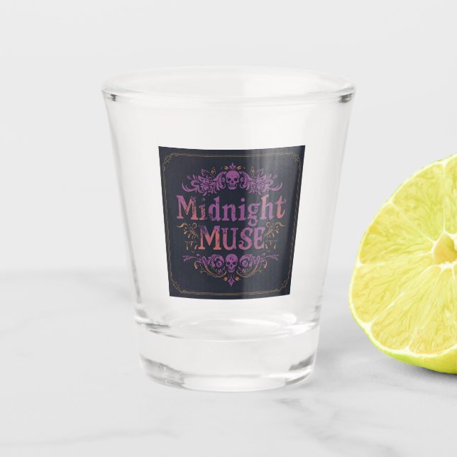 Midnight Muse Gothic Shot Glass | Velvet Chaos (Front)