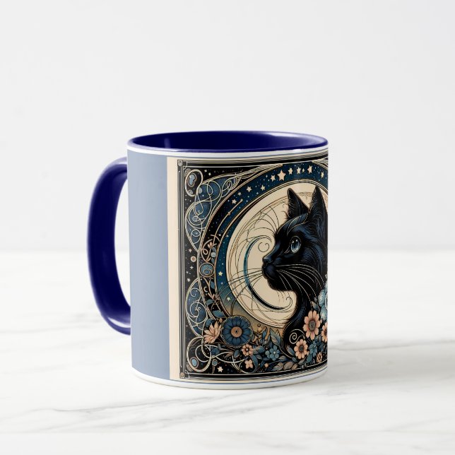 Midnight Muse in a Petaled Moon Frame Mug (Front Left)