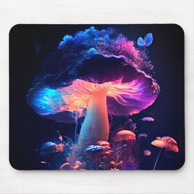 Midnight Mushrooms Dreamscape Mouse Pad (Front)