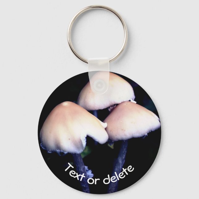 Midnight Mushrooms Nature Personalised Key Ring (Front)