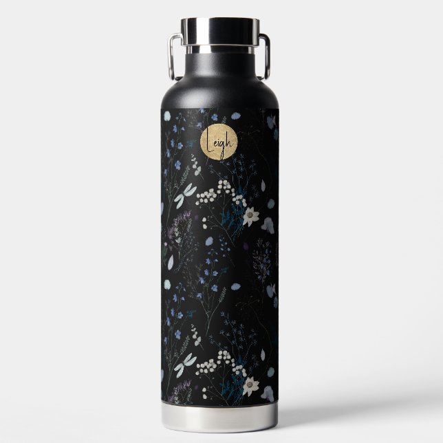 Midnight Mystery Garden Water Bottle (Front)