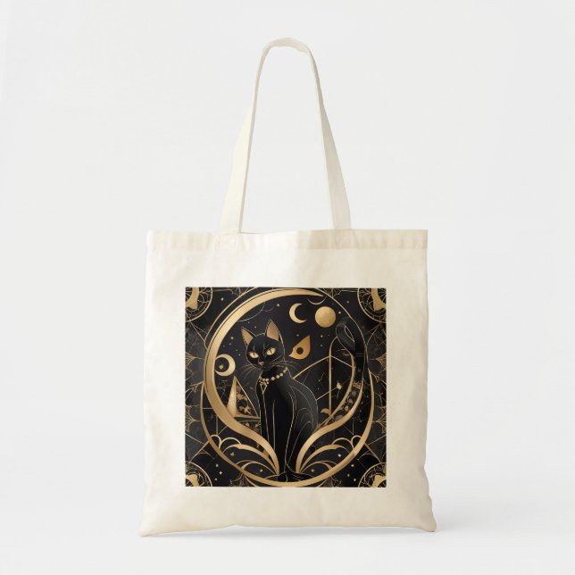 Midnight Mystic Cat Tote (Front)