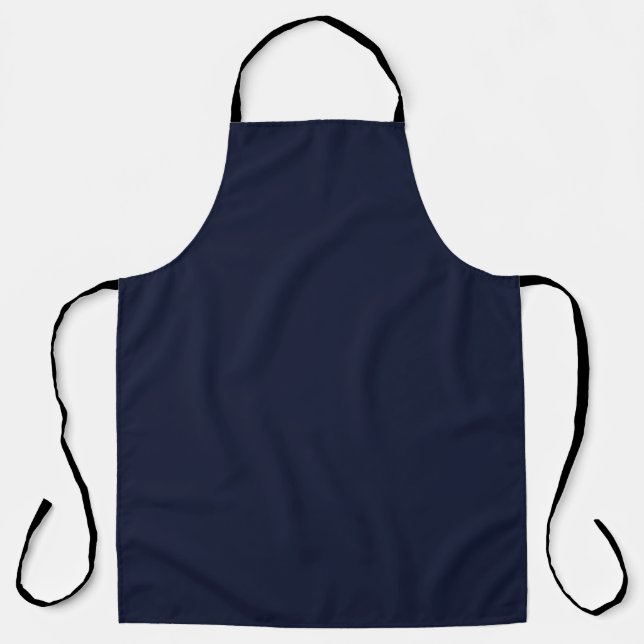 Midnight Navy Blue Solid Colour Apron (Front)