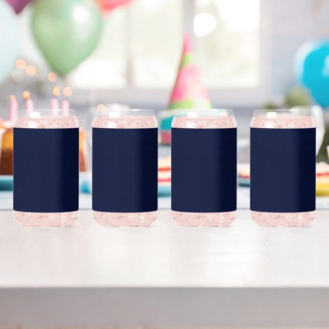 Midnight Navy Blue Solid Colour Can Glass (Insitu (Birthday))