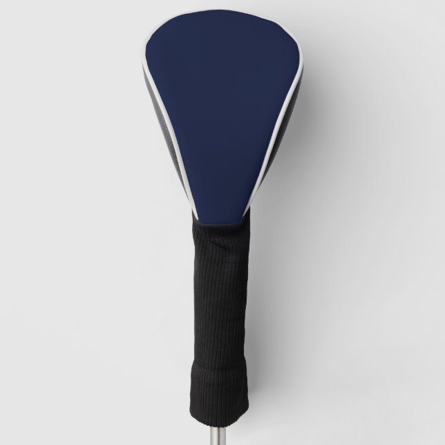 Midnight Navy Blue Solid Colour Golf Head Cover (Front)