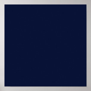 Midnight Navy Blue Solid Colour Poster