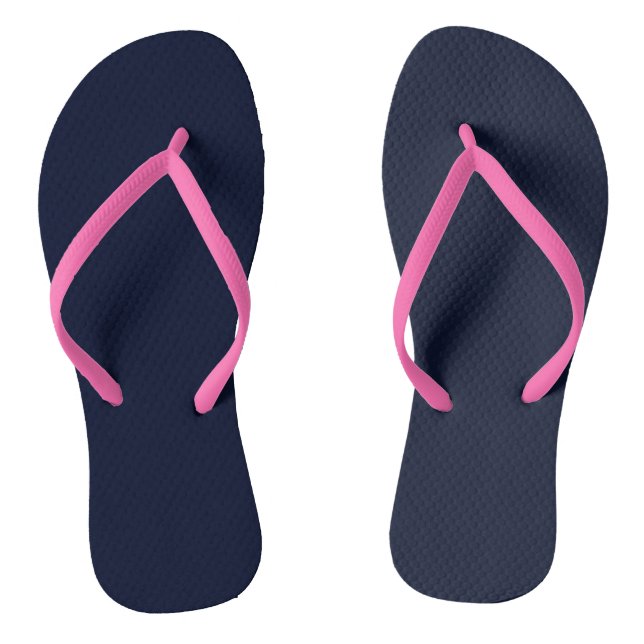 Midnight Navy Blue Solid Colour Thongs (Footbed)