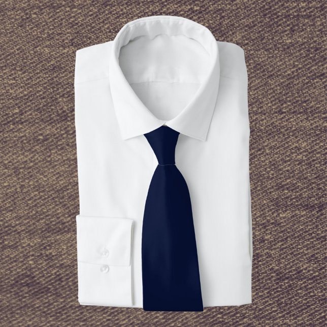 Midnight Navy Blue Solid Colour Tie (Creator Uploaded)