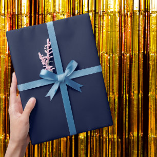 Midnight Navy Blue Solid Colour Wrapping Paper
