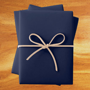 Midnight Navy Blue Solid Colour Wrapping Paper Sheet