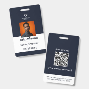 Midnight Navy Corporate Photo ID Badge
