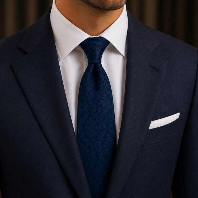 Midnight Navy Damask Quiet Luxury Tie (Creator Uploaded)