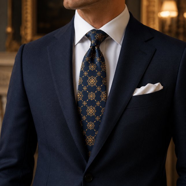 Midnight Navy Imperial Medallion Luxury Tie (Creator Uploaded)