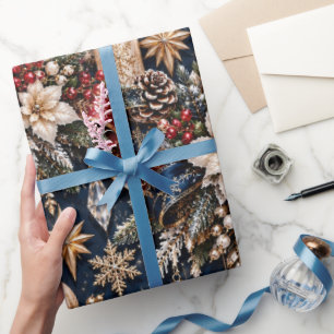 Midnight Navy Luxury Christmas Wrapping Paper