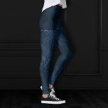 Midnight Navy Romance | Blue Satiny Grunge Damask Leggings<br><div class="desc">Rich sophisticated 90s style grunge is all grown up with this edgy distressed satin rose damask, luxurious velvet, and faux glitter trim in a dramatic dark moody jewel tone and dusky hue palette. This vintage 1990s unisex mixed medium abstract texture adds the perfect pop of colour and personal style. For...</div>